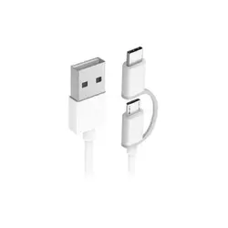 کابل دو سر Micro USB و Type C شیائومی مدل SJX01ZM سایز 30 سانتی‌متر
