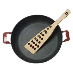 کفگیر پخت و پز چوبی مدل سوراخ دار | چوب ون | کسب شاپ