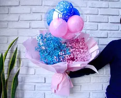 دسته گل ژیپسوفیلا آبی صورتی | خرید دسته گل عروس هلندی آبی | از گل فروشی فلوریا