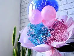 دسته گل ژیپسوفیلا آبی صورتی | خرید دسته گل عروس هلندی آبی | از گل فروشی فلوریا