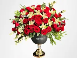 جام گل لوکس ارکیده و رز آراد