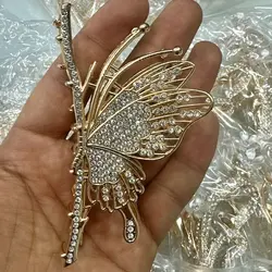 کلیپس فلزی پروانه نگین دار