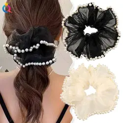 اسکرانچی حریر کریستال مرواریدی سایز بزرگ