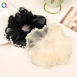 اسکرانچی حریر کریستال مرواریدی سایز بزرگ