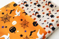 پارچه کرپ نخ طرح هالووین مدل Cn181