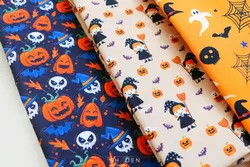 پارچه کرپ نخ طرح هالووین مدل Cn181