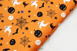 پارچه کرپ نخ طرح هالووین مدل Cn180