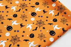 پارچه کرپ نخ طرح هالووین مدل Cn180