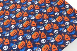 پارچه کرپ نخ طرح هالووین مدل Cn179