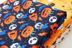 پارچه کرپ نخ طرح هالووین مدل Cn179