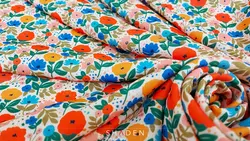 پارچه کرپ حریر گلدار مدل Ch159