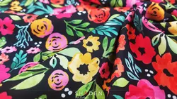 پارچه کرپ حریر گلدار مدل Ch152