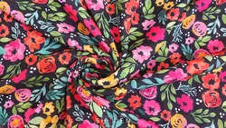 پارچه کرپ حریر گلدار مدل Ch152