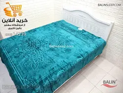 پتو دونفره گلبافت تک رنگ برجسته سبز کله غازی