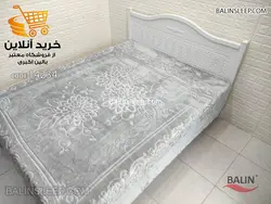 پتو دونفره گلبافت تک رنگ برجسته طوسی روشن