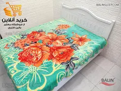پتو دونفره کویین نارنجی سبز