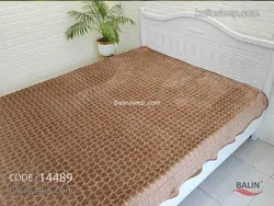 پتو دونفره شادیلون تک رنگ (رنگ خاکی نسکافه ای)