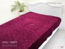 پتو دونفره شادیلون تک رنگ (رنگ زرشکی بنفش)