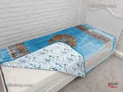 پتو یکنفره دورویه ابریشمی ایدورا (رنگ آبی درباری فیروزه ای)
