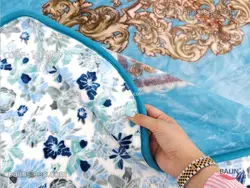 پتو یکنفره دورویه ابریشمی ایدورا (رنگ آبی درباری فیروزه ای)