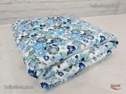 پتو یکنفره دورویه ابریشمی ایدورا (رنگ آبی درباری فیروزه ای)