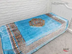 پتو یکنفره دورویه ابریشمی ایدورا (رنگ آبی درباری فیروزه ای)
