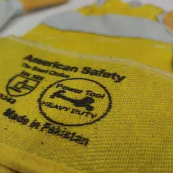 دستکش جوشکاری چرمی کف دوبل امریکن سیفتی (American safety)
