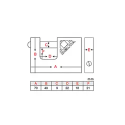 قفل کتابی برنجی 70 دلتا کد 10070A (روکش آهنی) (کلید کامپیوتری) | DELTA - ابزار رستمیان