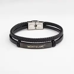 دستبند چرمی مردانه مون بلان mont blank