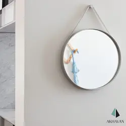 خرید و قیمت آینه گرد بند دار مدل Strap Mirror | شیشه اخوان