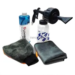 کیت کامل شامپو دستکش حوله و دستگاه کف پاش بادی اس جی سی بی مدل Sgcb Fom Gun Kit | ایرانکار