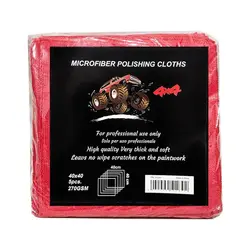 بسته 5 عددی دستمال میکروفایبر قرمز مدل 4x4 Microfiber Polishing Cloths Red | فروشگاه ایرانکار