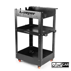 میز دیتیلینگ و ترولی سه طبقه مشکی حرفه‌ای کریپر مدل Creeper 3 Tier Tool Cart | فروشگاه ایرانکار