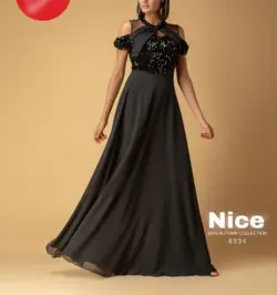 بالا پولک پایین حریر کلوش / لباس بلند دخترانه زنانه - نایس مزون