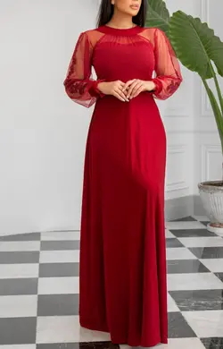 کرپ ماکسی مجلسی بلند2022 کرپ زنبوری - نایس مزون مجلسی قیمت مناسب کرج و تهران