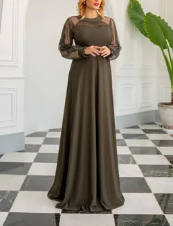 کرپ ماکسی مجلسی بلند2022 کرپ زنبوری - نایس مزون مجلسی قیمت مناسب کرج و تهران