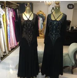 لباس مجلسی کار شده سایز بزرگ / مجلسی سنگ کاری - نایس مزون