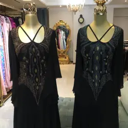 لباس مجلسی کار شده سایز بزرگ / مجلسی سنگ کاری - نایس مزون