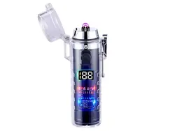 فندک الکتریکی شارژی دارای چراغ قوه Cylindrical Electric Lighter With Flashlight HB-256