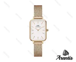 ساعت دنیل ولینگتون زنانه مستطیلی رزگلد w-9683