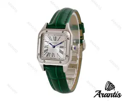 ساعت کارتیر سانتوس دومونت زنانه بند چرم سبز w-4704