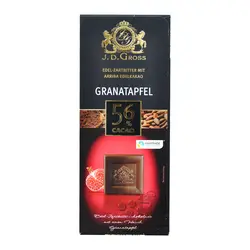 شکلات تلخ ۵۶ درصد با طعم انار ۱۲۵ گرم جی دی گراس – JDGross