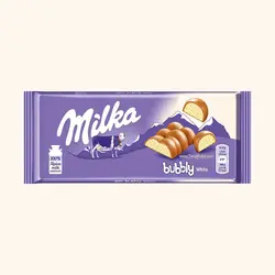 شکلات شیری میلکا مدل حبابی سفید