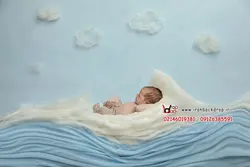 بک گراند عکاسی ویژه نوزاد تابستانی  موج دریا - تم پارچه ای کد IBD-6012