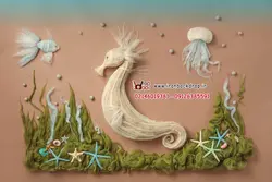 بک گراند عکاسی نوزاد تابستانی دریایی - تم پارچه ای کد IBD-8216