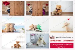 مجموعه بک گراند عکاسی ولنتاین خرسی کد IBD-7091