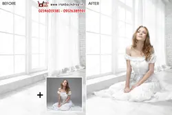 مجموعه بک گراند عکاسی عروس و بارداری بک لایت،پنجره سفید کد IBD-2316