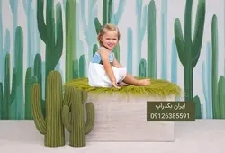 بک دراپ عکاسی کاکتوس های زیبا نوزاد و کودک کد IBD-1536