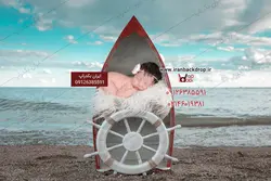 بک دراپ عکاسی تابستانه نوزادی دریا، لنگر کد IBD-1100