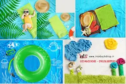 مجموعه بک گراند کودک و نوزاد تابستانی پارچه ای کد IBD-4554